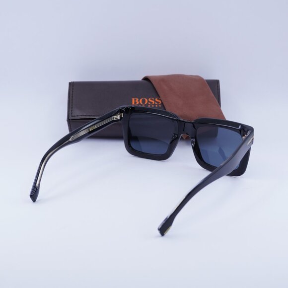 Hugo BOSS 1501/S 0807 7Y Square Sunglasses - Black/Grey with Gold Logo - Picture 11 of 11